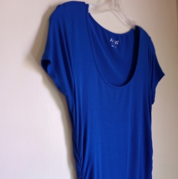 Apt 9 cobalt blue ruched jersey knit maxi dress women's size medium - Picture 3 of 6